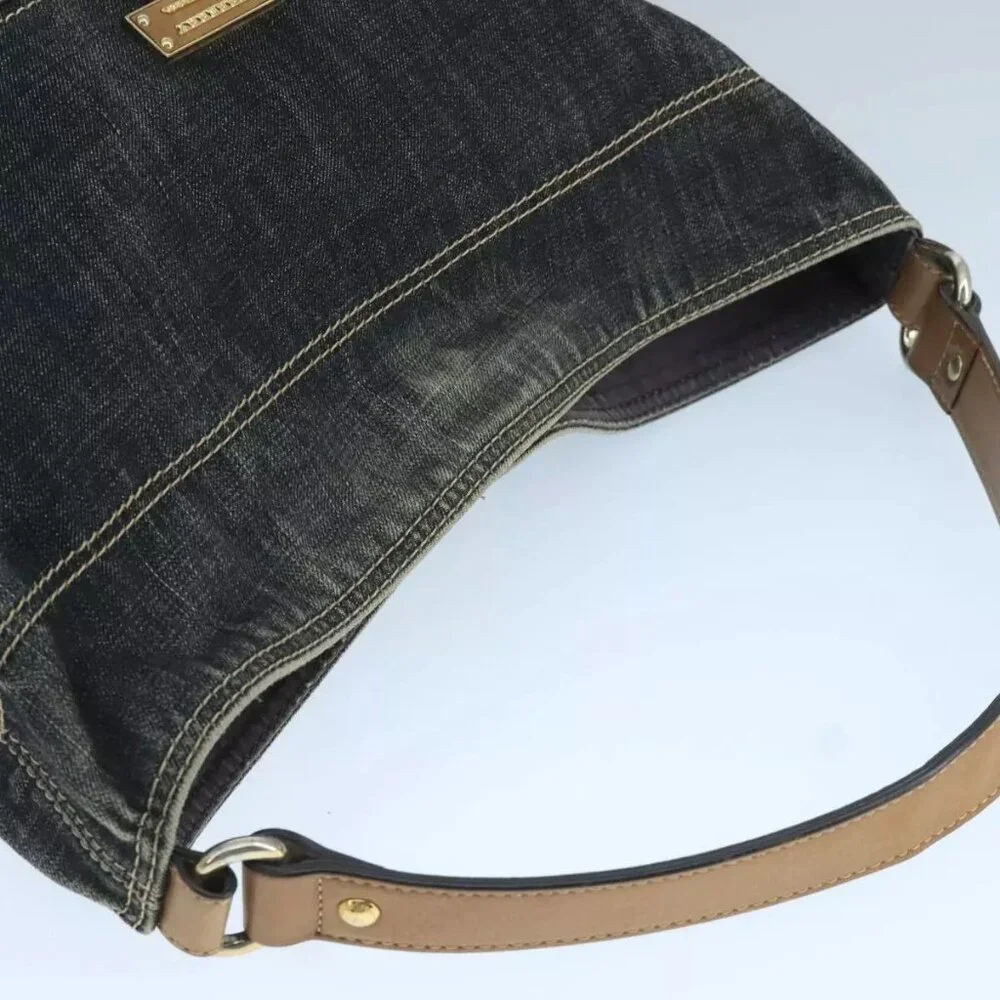 BURBERRY Blue Label Shoulder Bag Denim Black - Picture 6 of 16